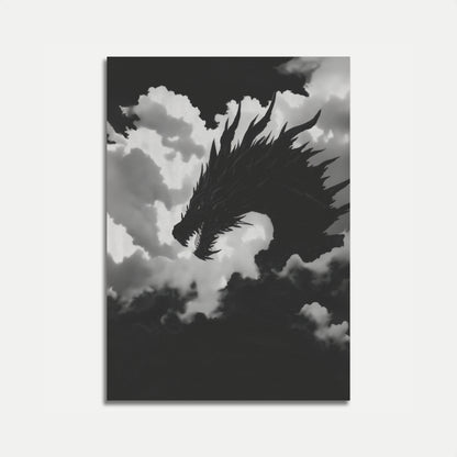 Stormy Dragon Silhouette Poster