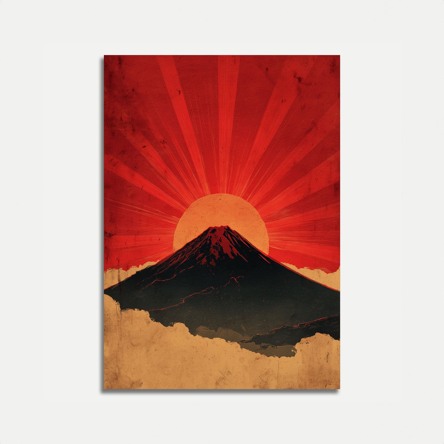 Mount Fuji Rising Sun Poster