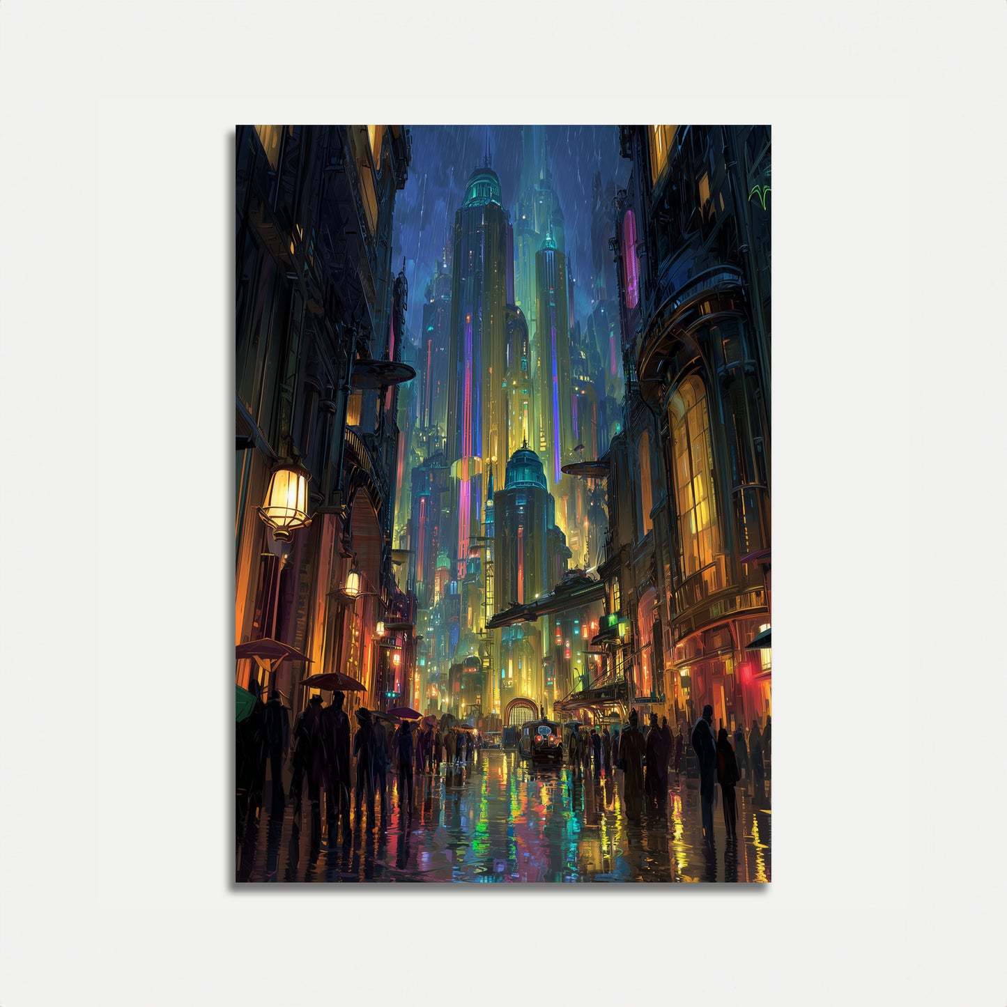 Cartaz da Rua Neon Cyberpunk City