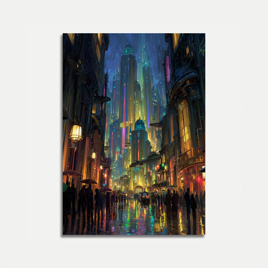 Cartaz da Rua Neon Cyberpunk City