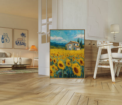 Tuscany Sunflower Fields Poster