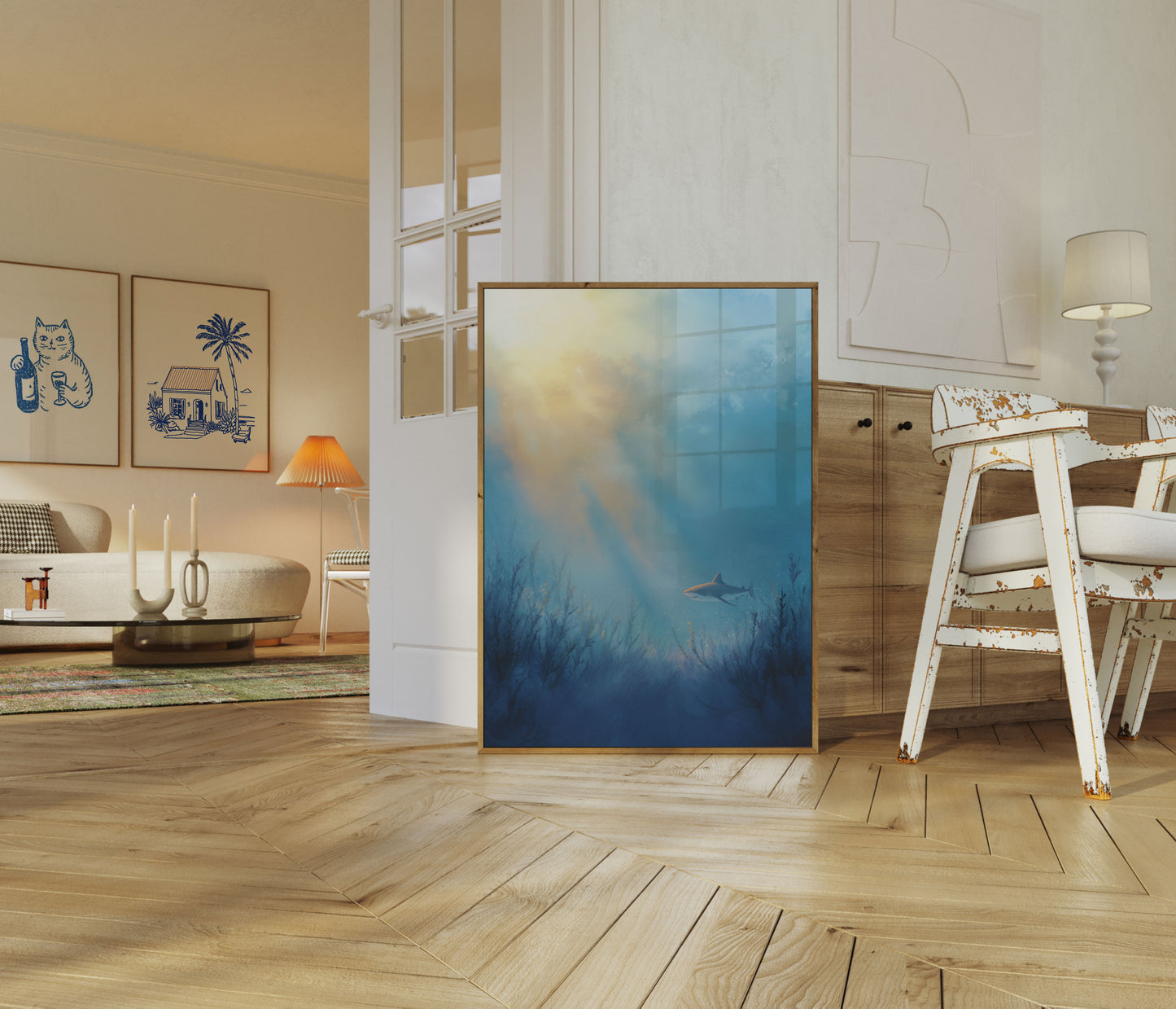 Serene Shark Underwater Poster