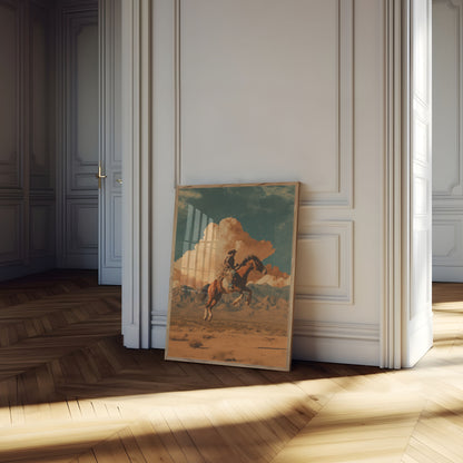 Desert Cowboy Thunder Poster