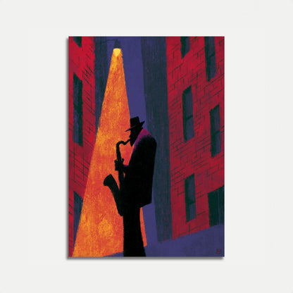 Jazzmusiker in der Stadt Plakat