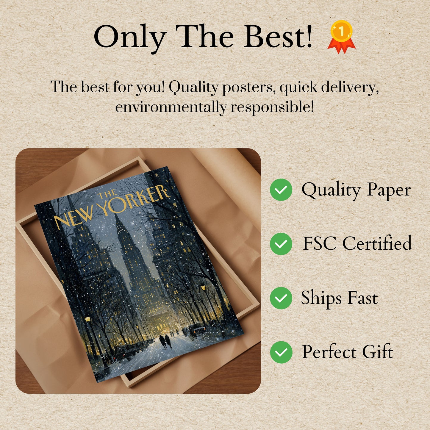 New York Winter Night Poster