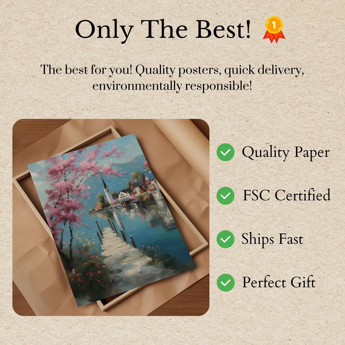 Pôster de Primavera da Aldeia do Lago Alpino