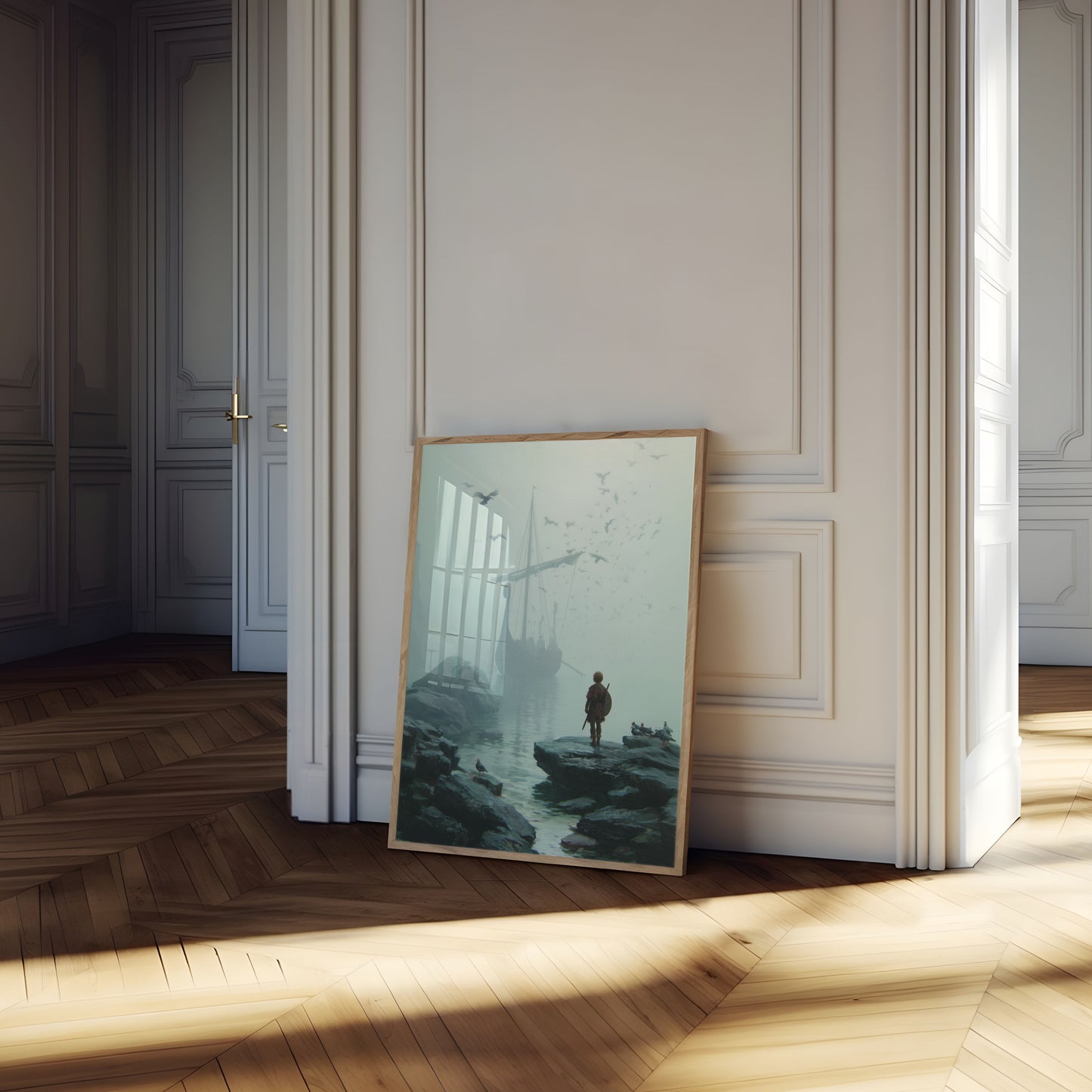 Viking Warrior at the Fjord Poster