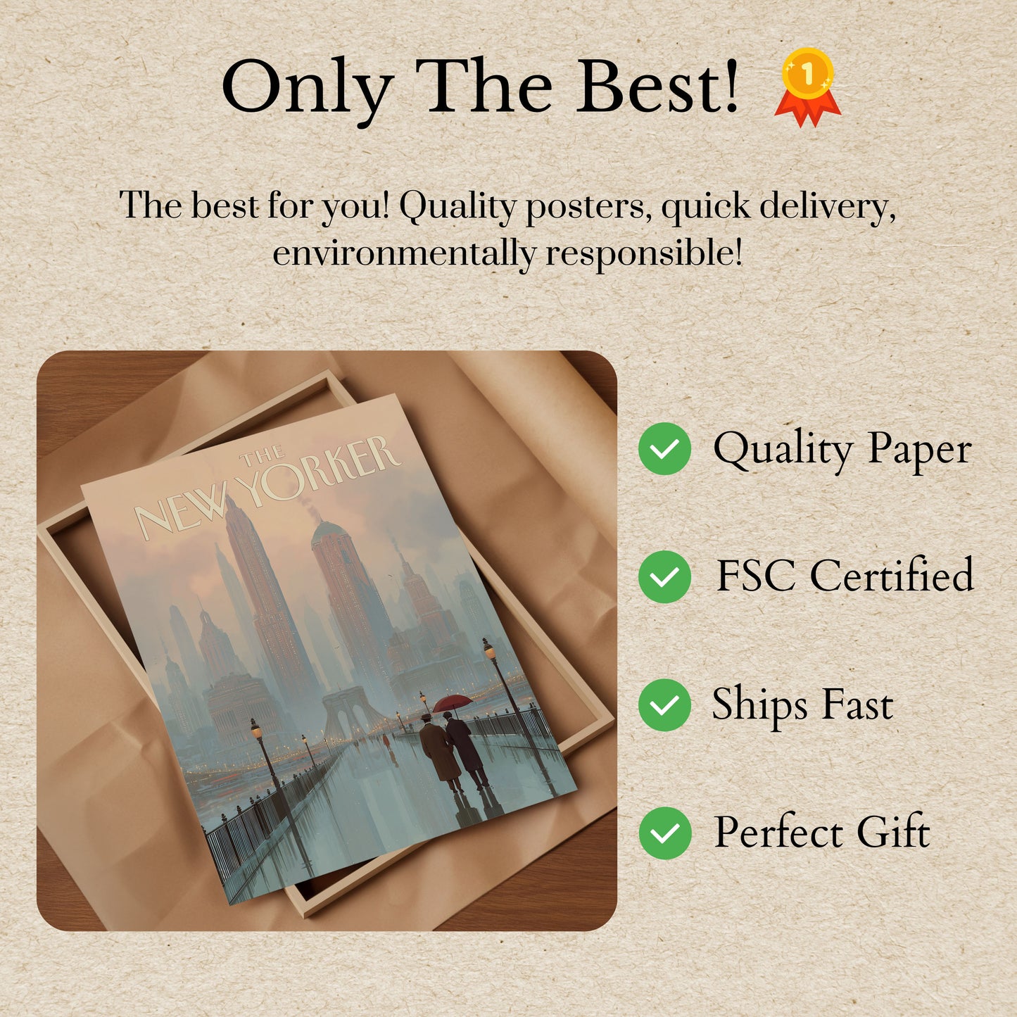 New York City Misty Morning Poster