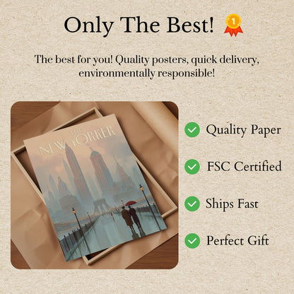 New York City Misty Morning Poster