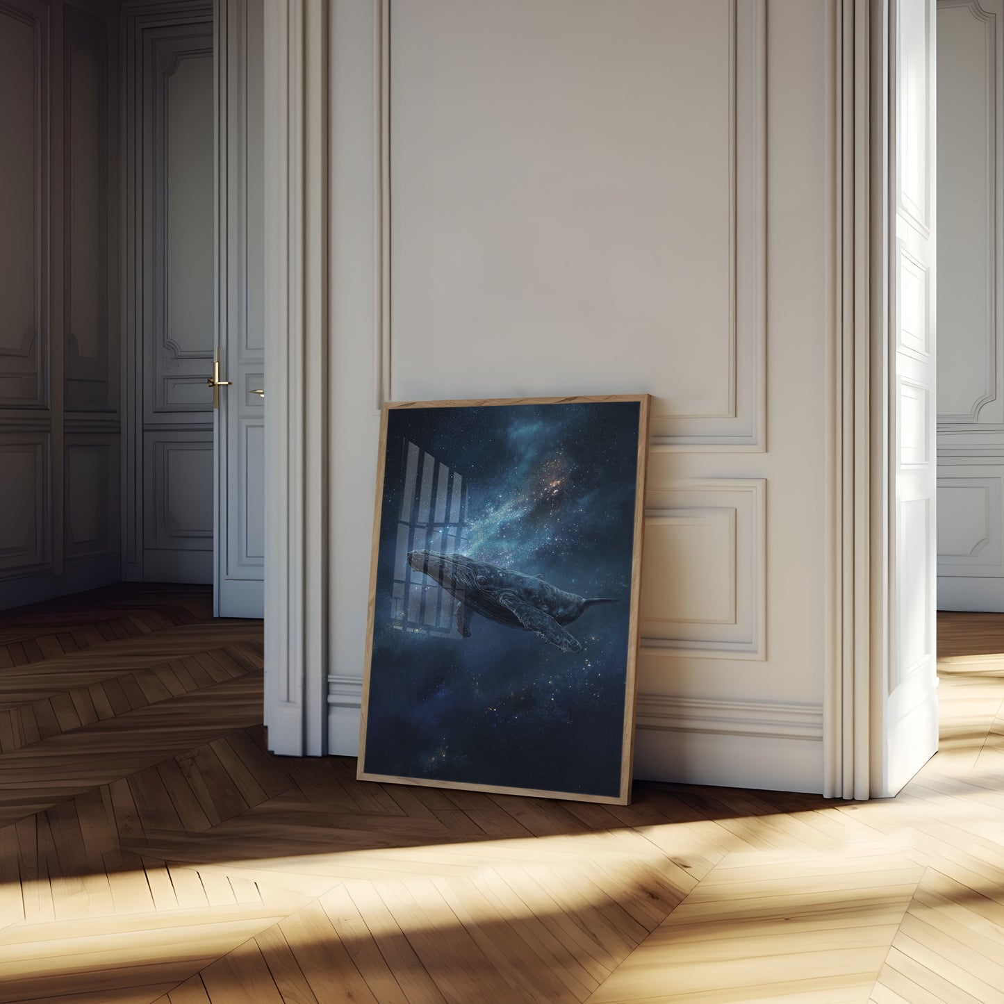 Cosmic Whale Space Journey Poster