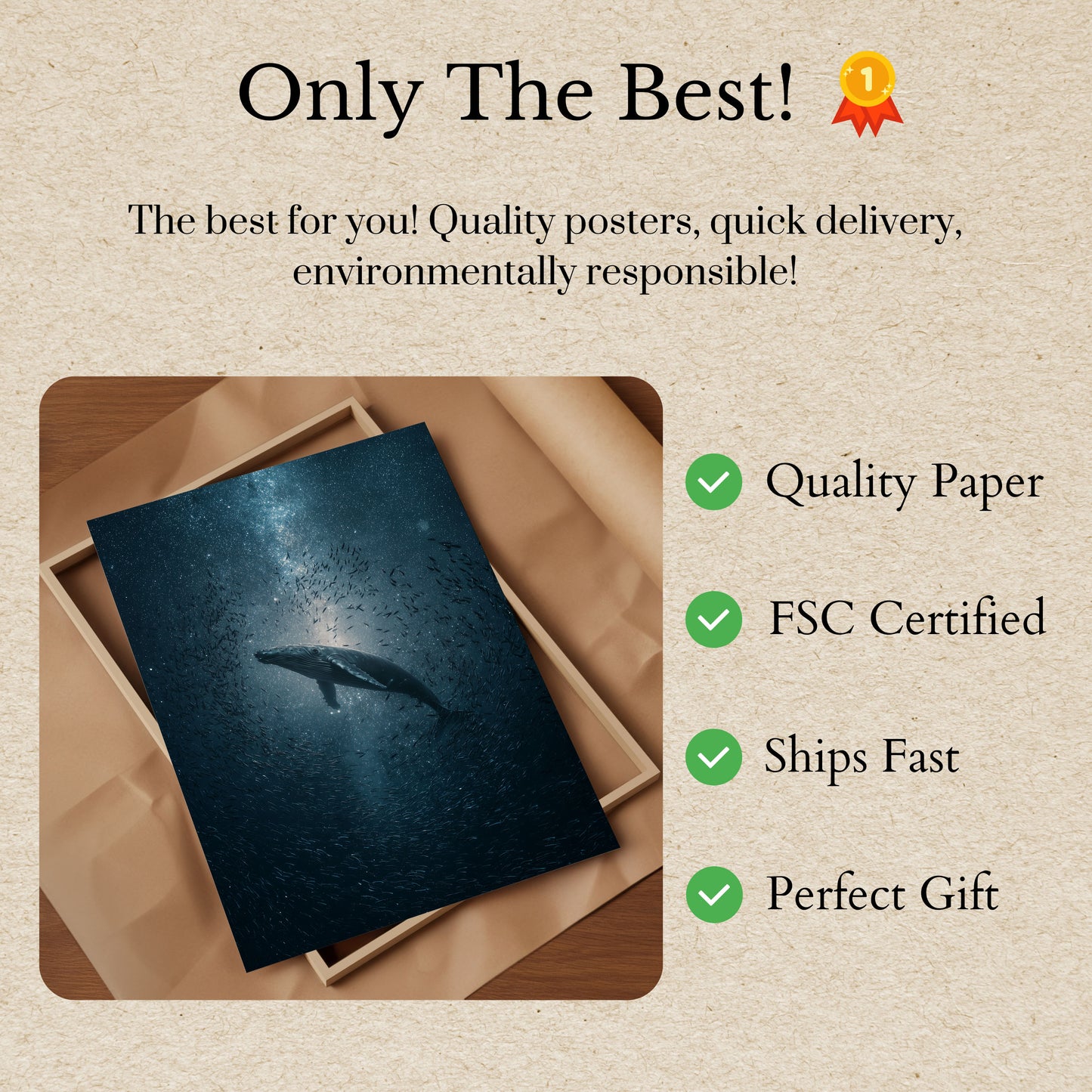 Celestial Ocean Whale Poster