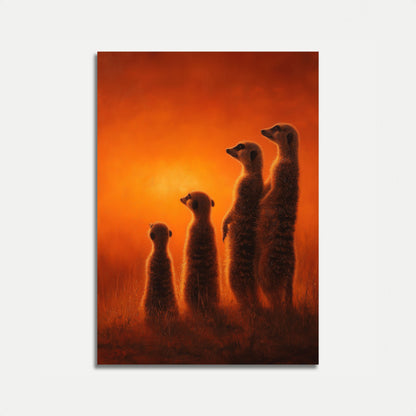 Affiche Suricates Debout dans la Savane