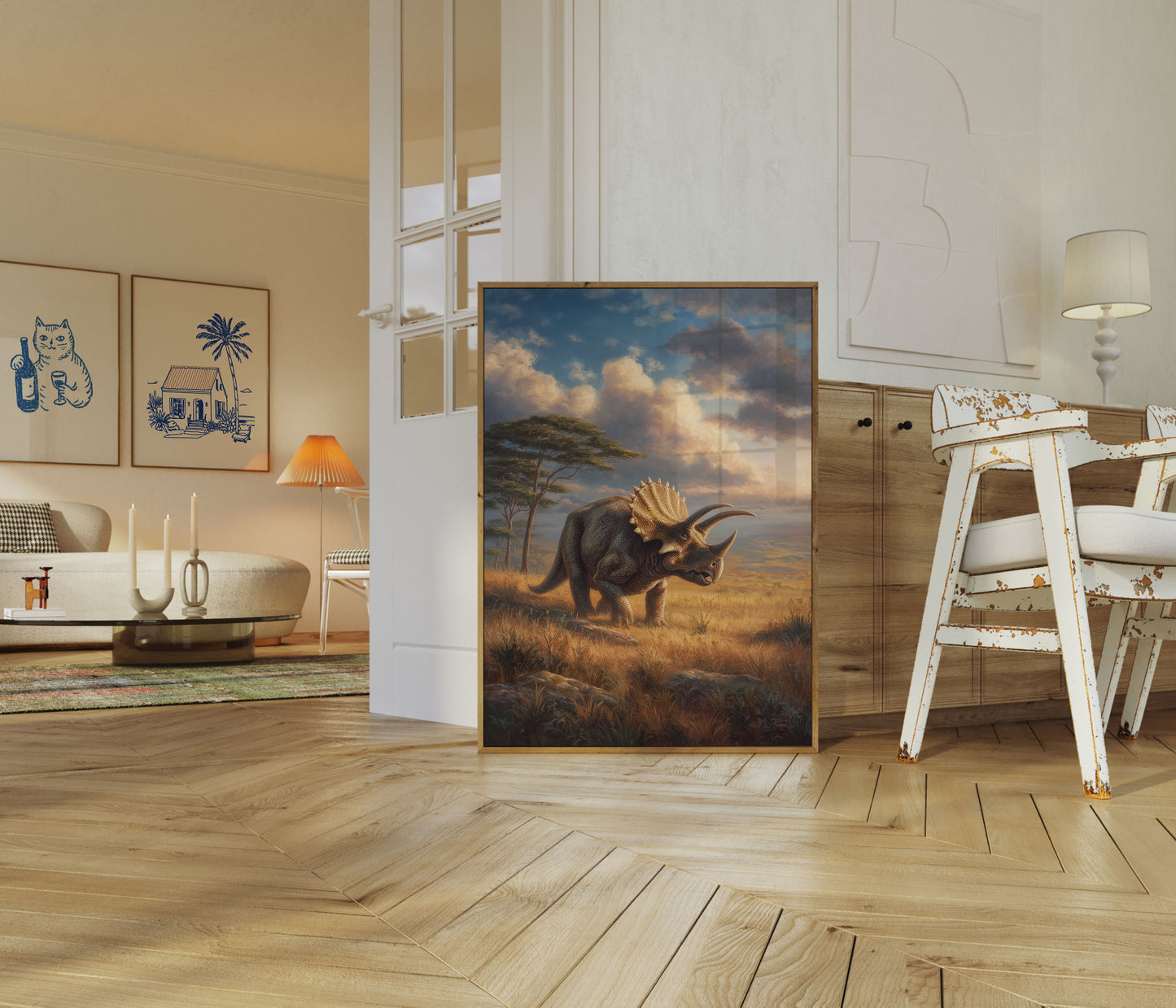 Prehistoric African Plains Triceratops Poster