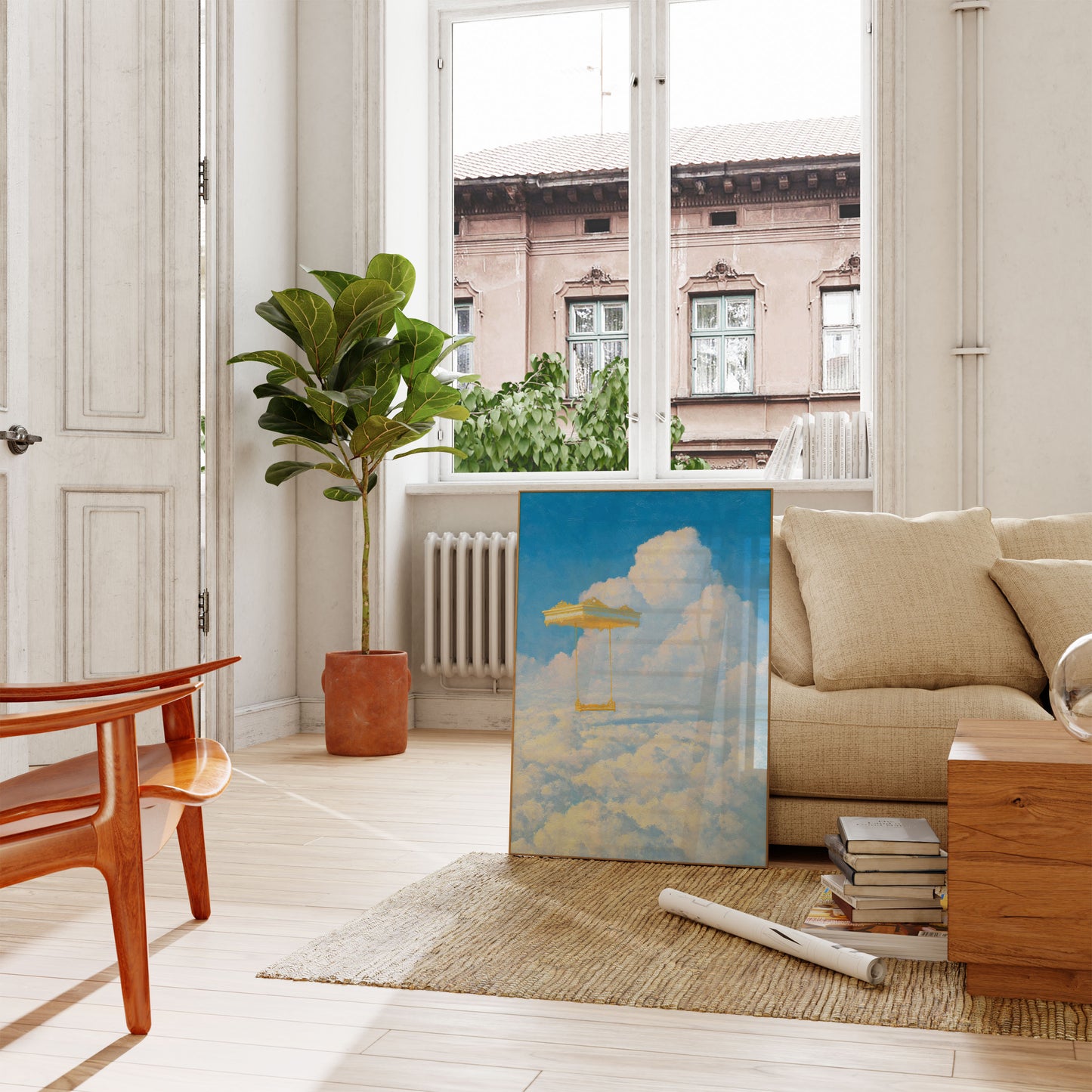 Golden Swing in the Clouds Poster