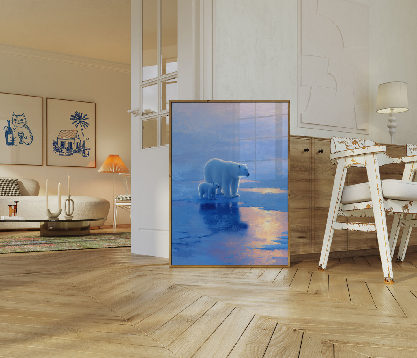 Polar Bear Mother and Cub Poster