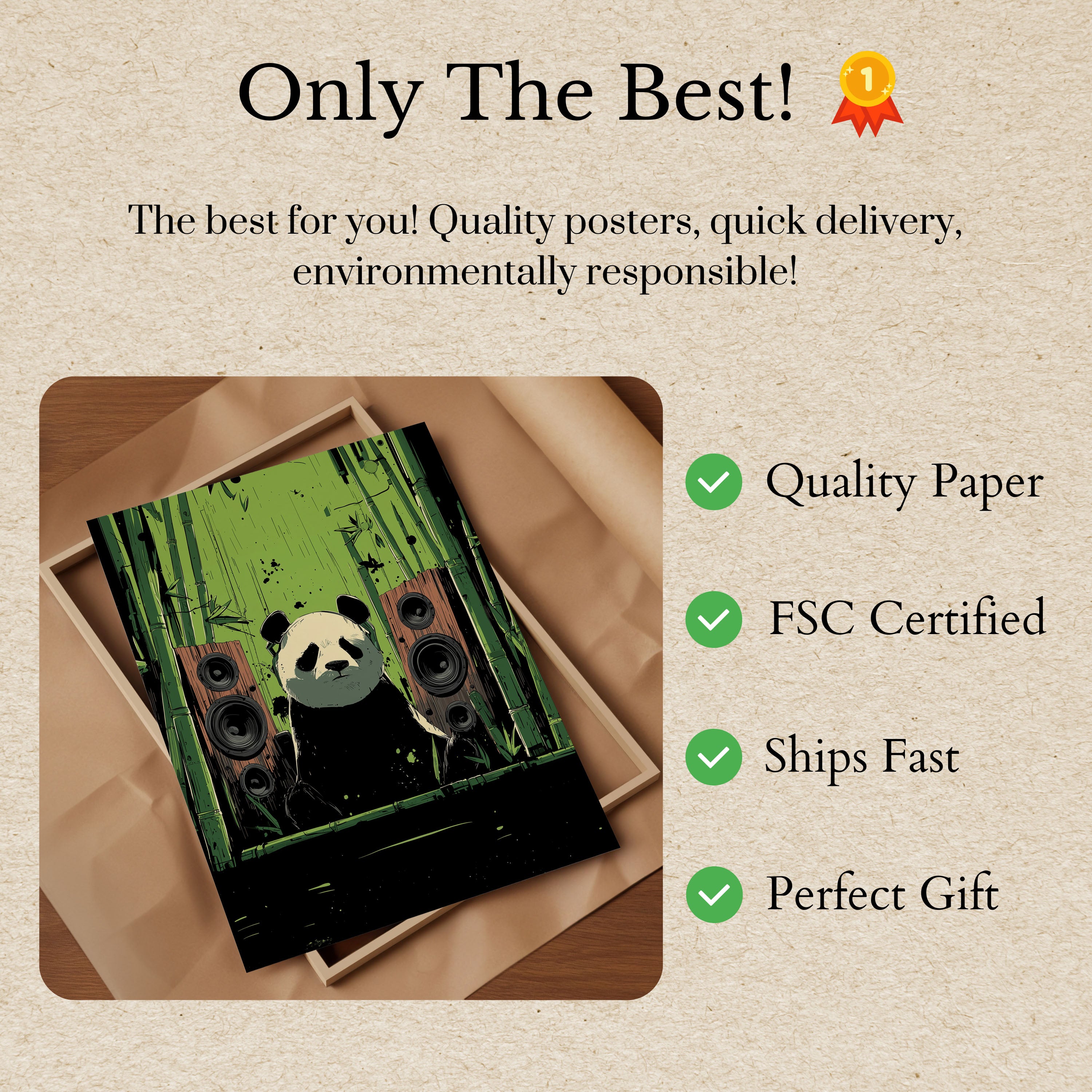 Panda DJ Poster - Music Wildlife Wall Art Print – Artisout