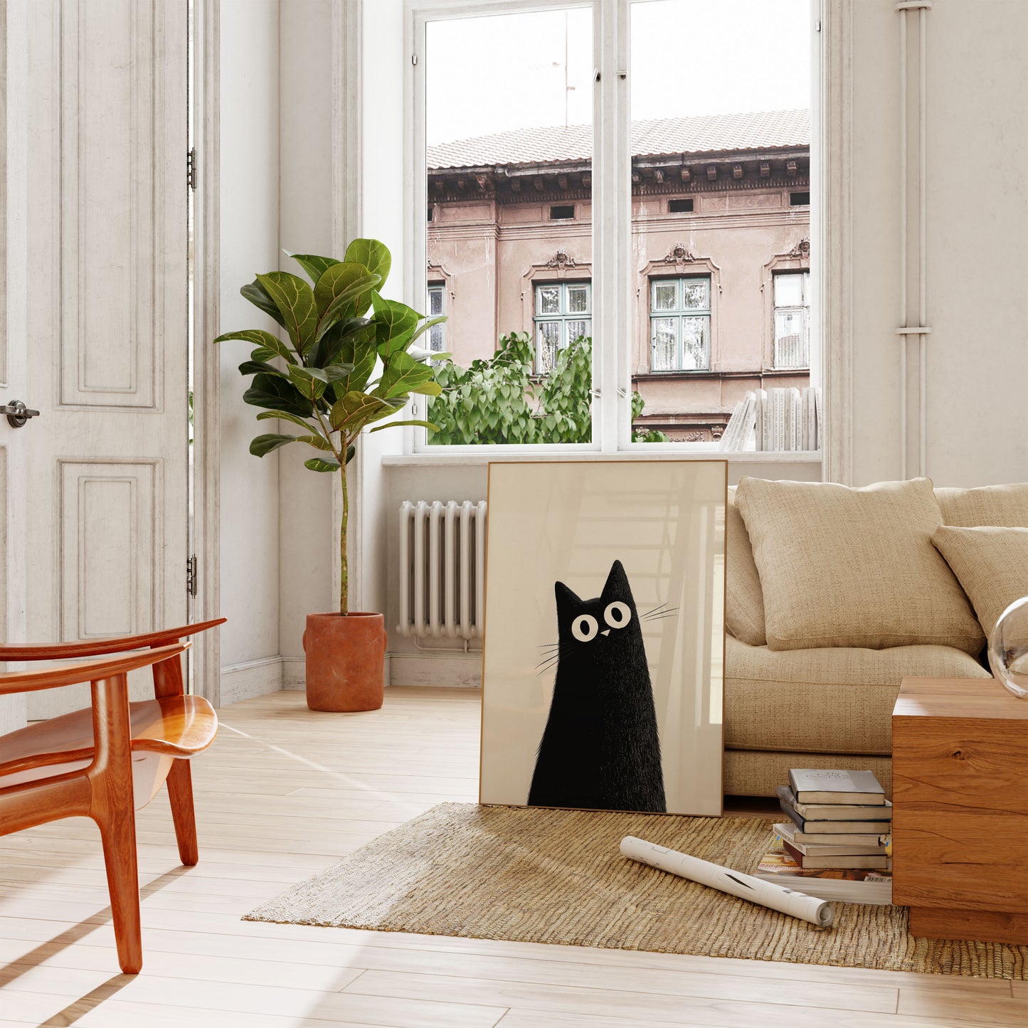 Black Cat Big Eyes Poster