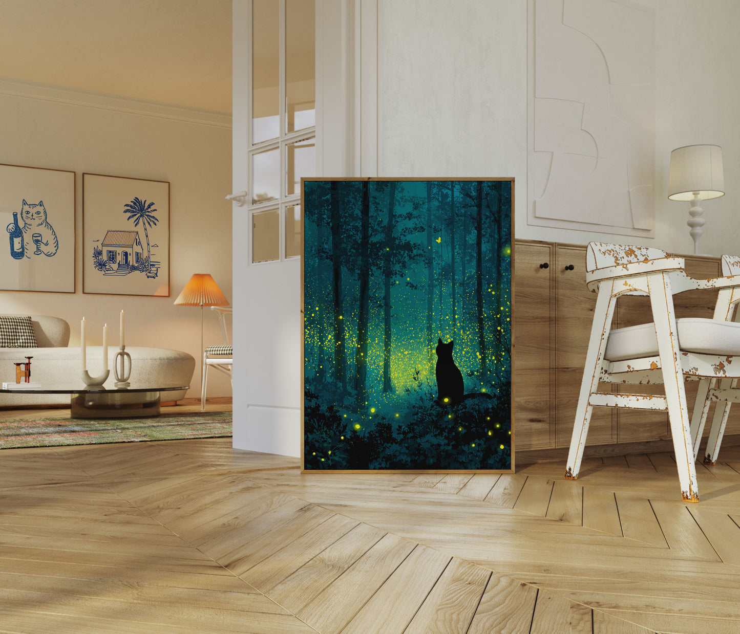 Kat i Fortryllet Skov Plakat