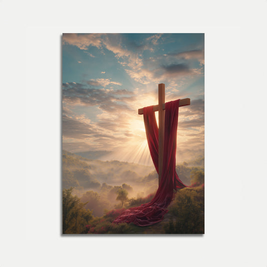 Erlösungs-Strahlender Kreuz-Poster