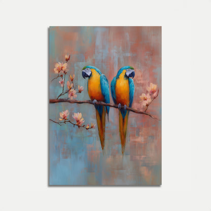 Blue and Gold Macaw Pair Poster