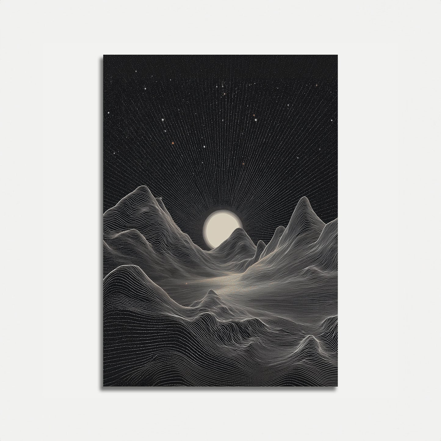 Affiche de paysage montagneux cosmique