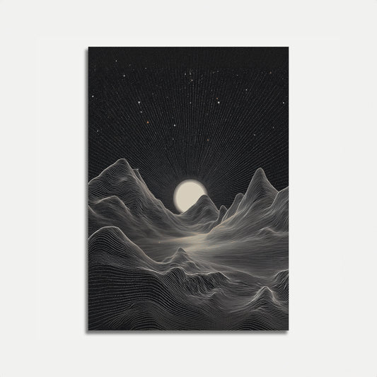 Affiche de paysage montagneux cosmique