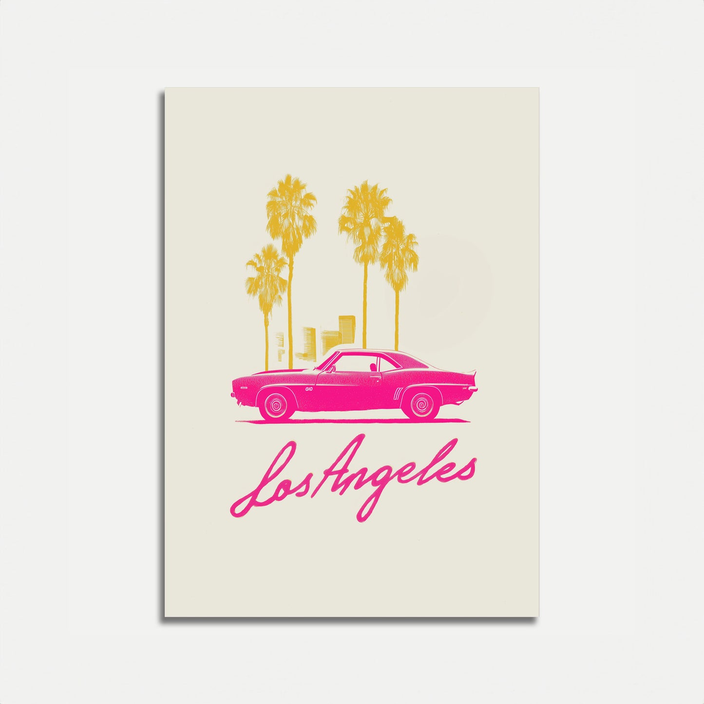 Los Angeles Vintage Muscle Car Poster