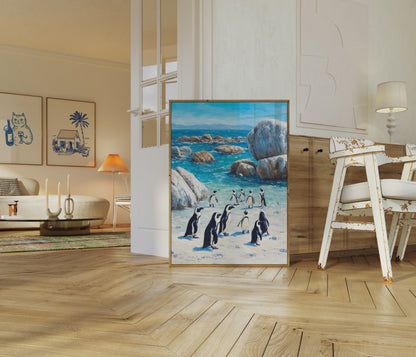 Affiche Pingouins sur la Plage