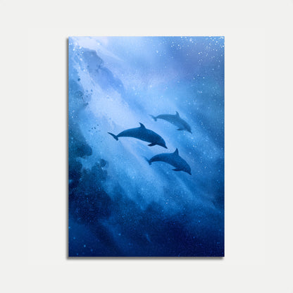 Dolphins in Cosmic Underwater Poster