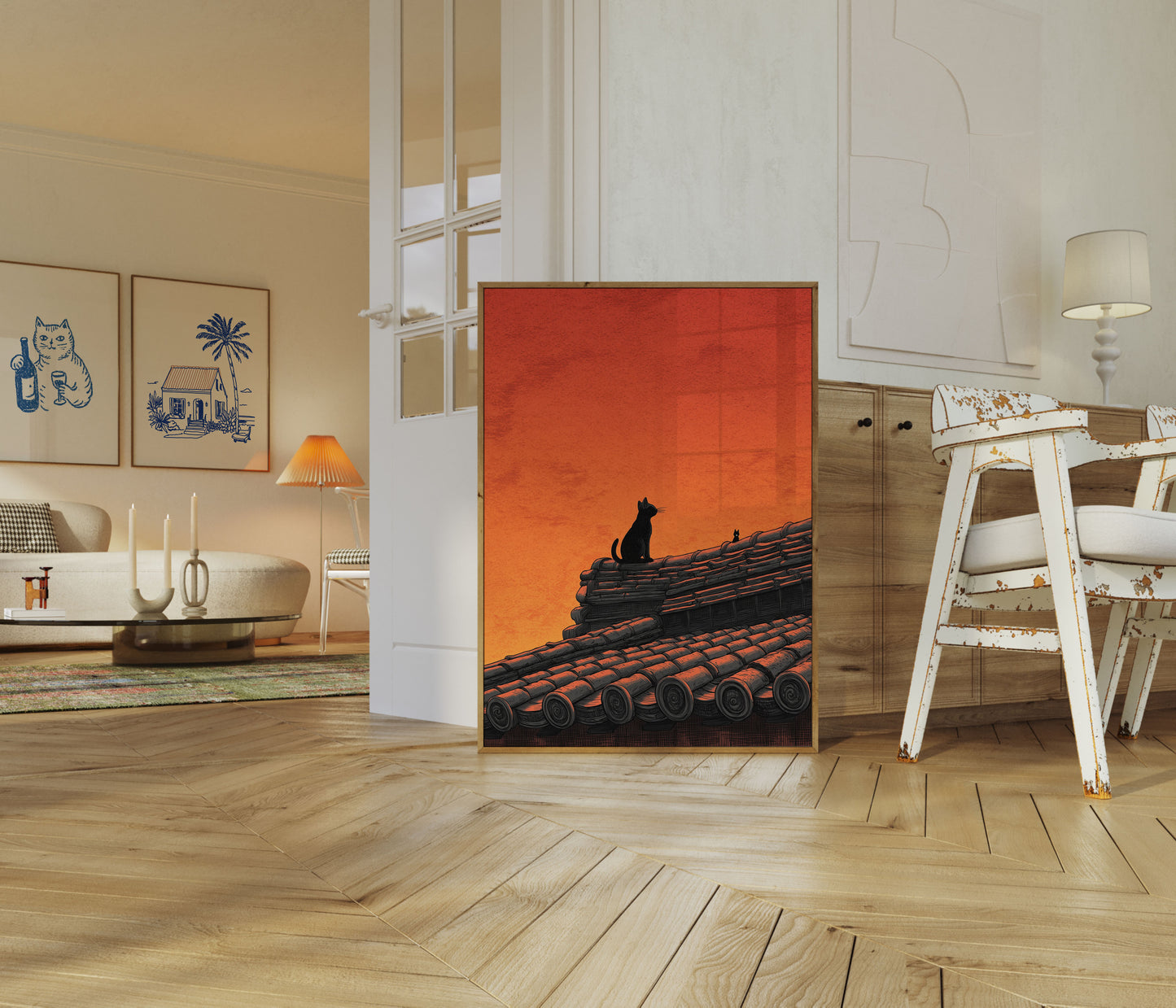 Kat på asiatisk tag plakat