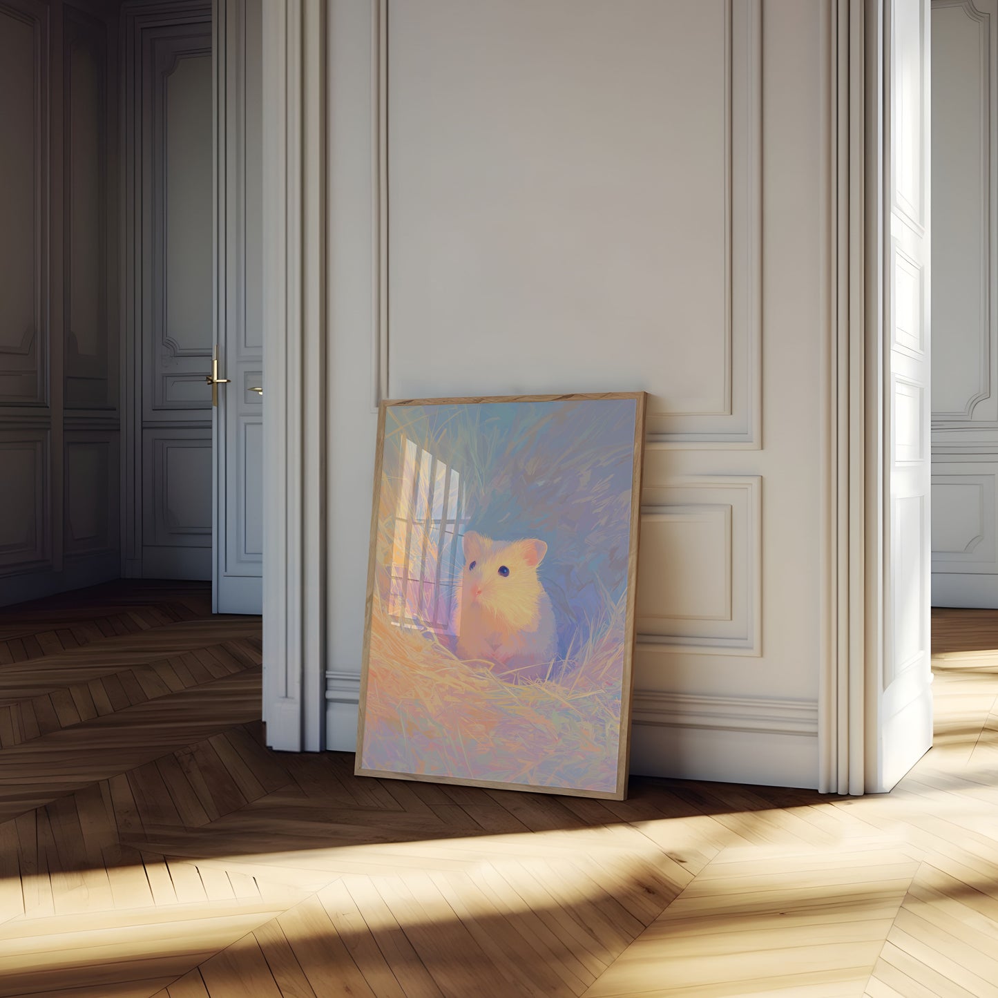 Pastel Hamster in Grass Poster