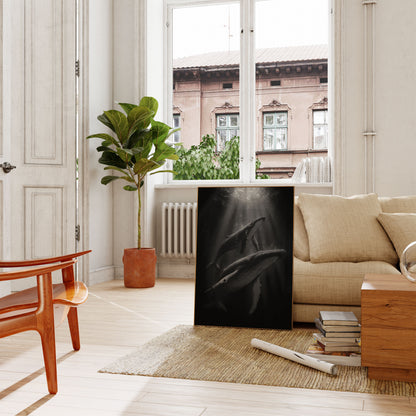 Buckelwale steigen ins Licht Poster