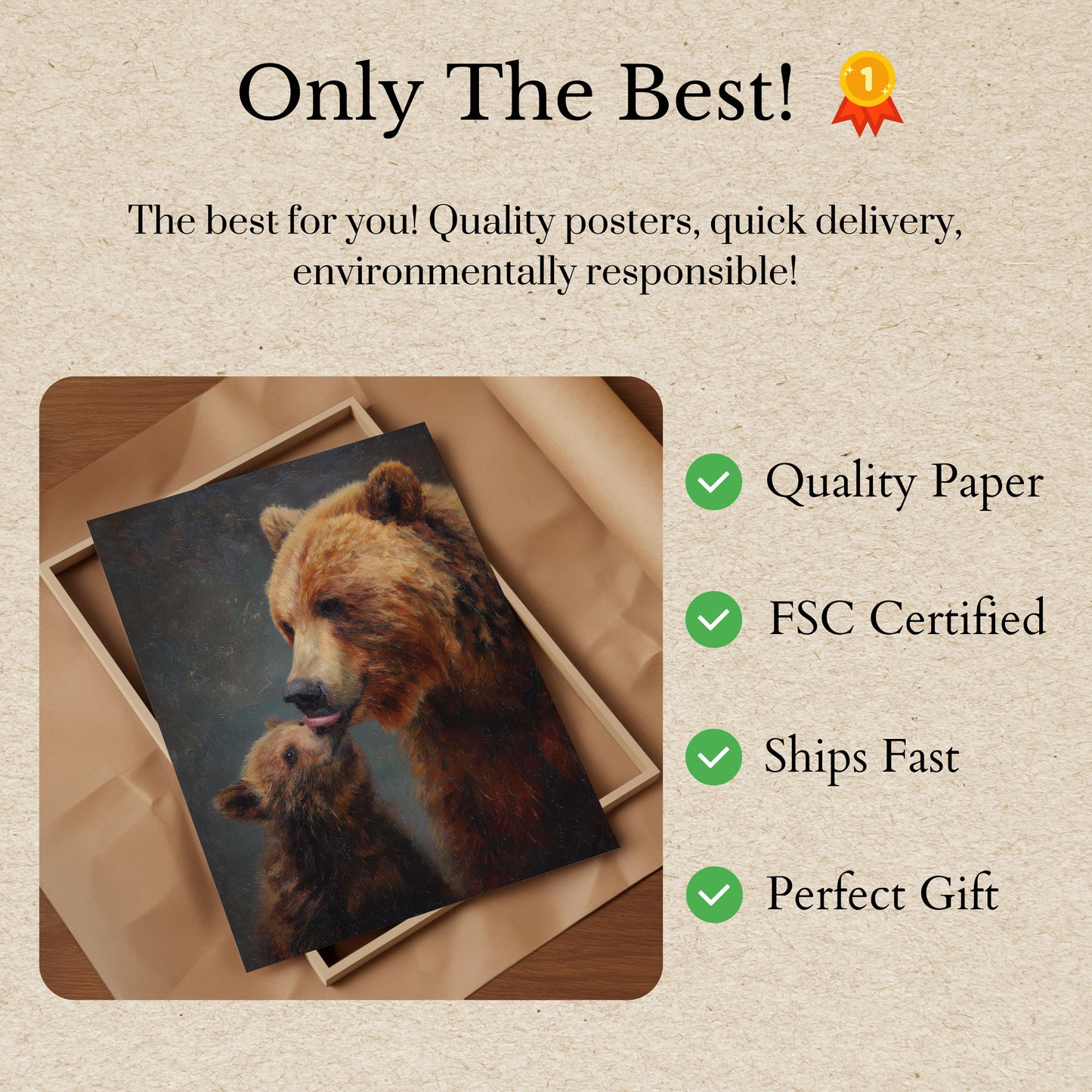 Mother Bear and Cub Poster
