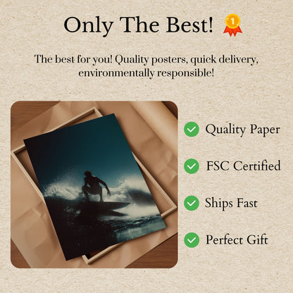 Epic Ocean Wave Surfing Poster