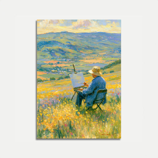 Artist Painting Landscape Poster