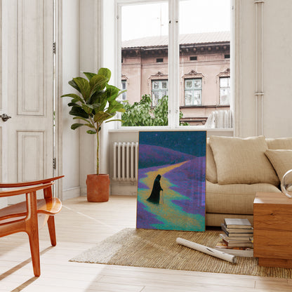 Wanderer in a Cosmic Landscape Poster