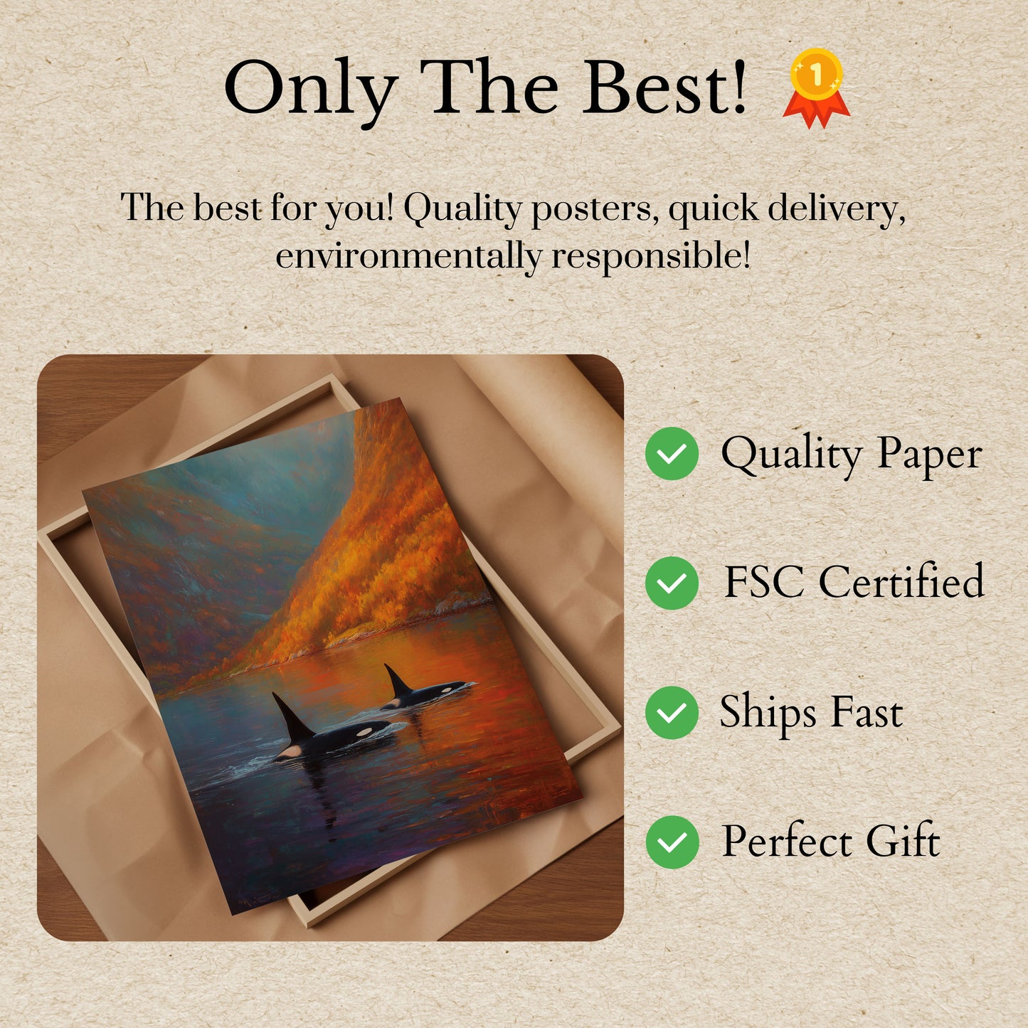 Orcas in Autumn Canyon Poster