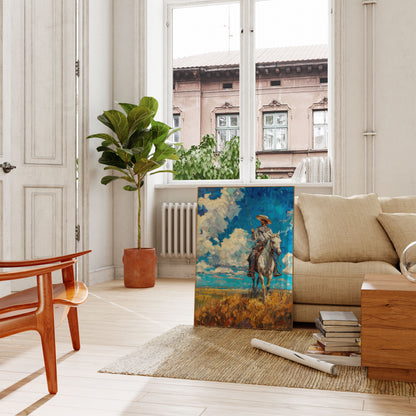 Lone Rider Western Landscape Poster