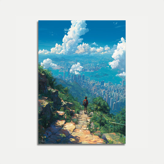 Mountain Trail City Vista Poster