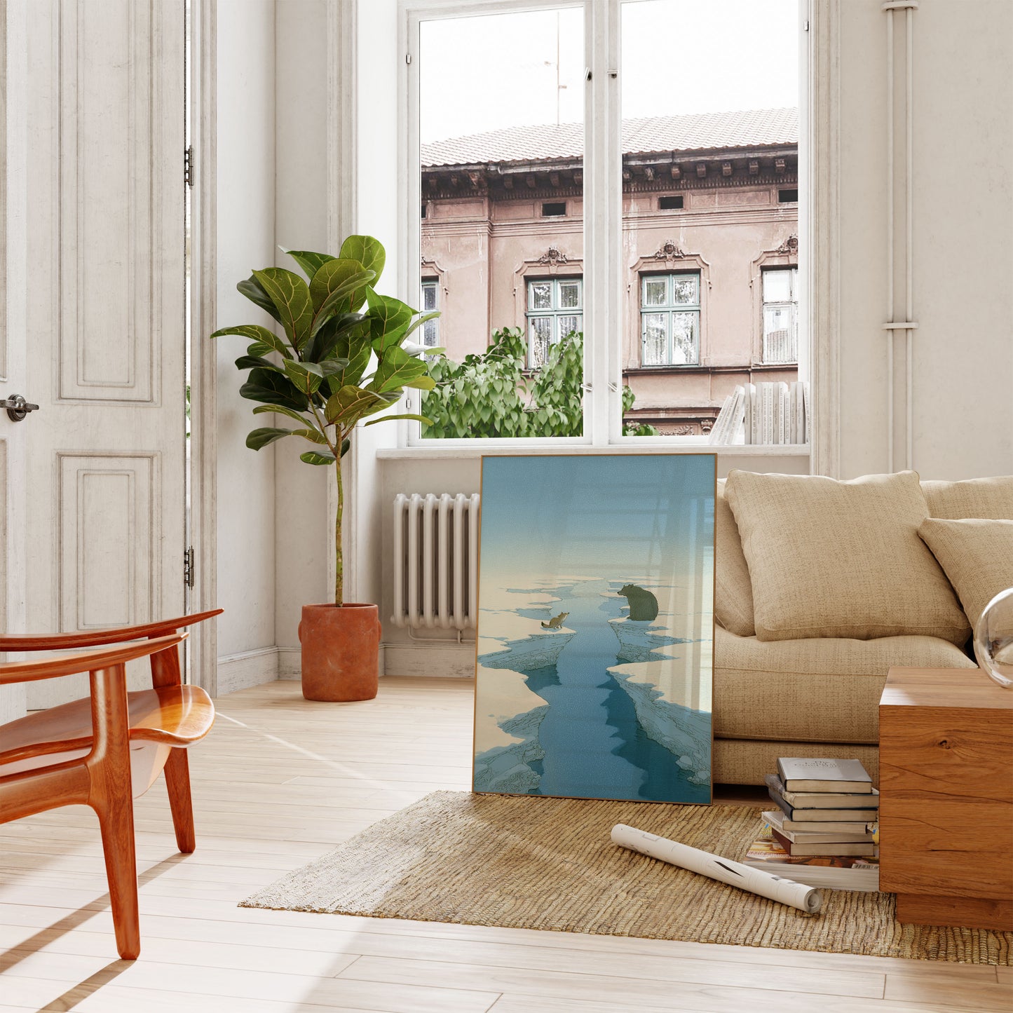 Arktiske dyr på tvers av isen plakat