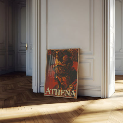 Goddess Athena Golden Warrior Poster