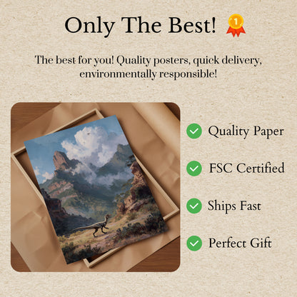 Póster del Velociraptor de la naturaleza primigenia