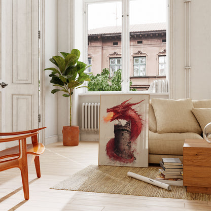 Póster del asedio al castillo del Dragón Carmesí