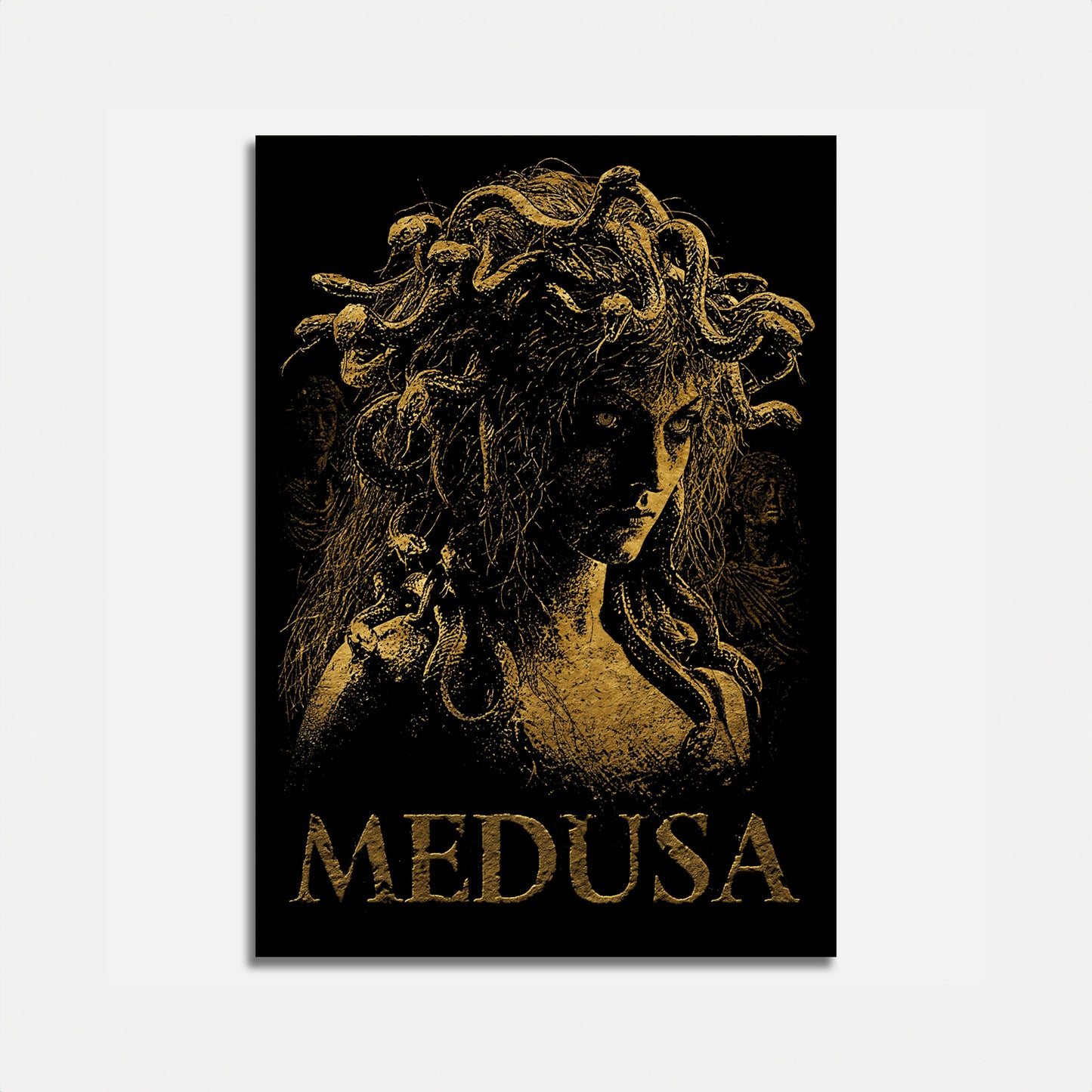 Medusa Mythological Gold Poster