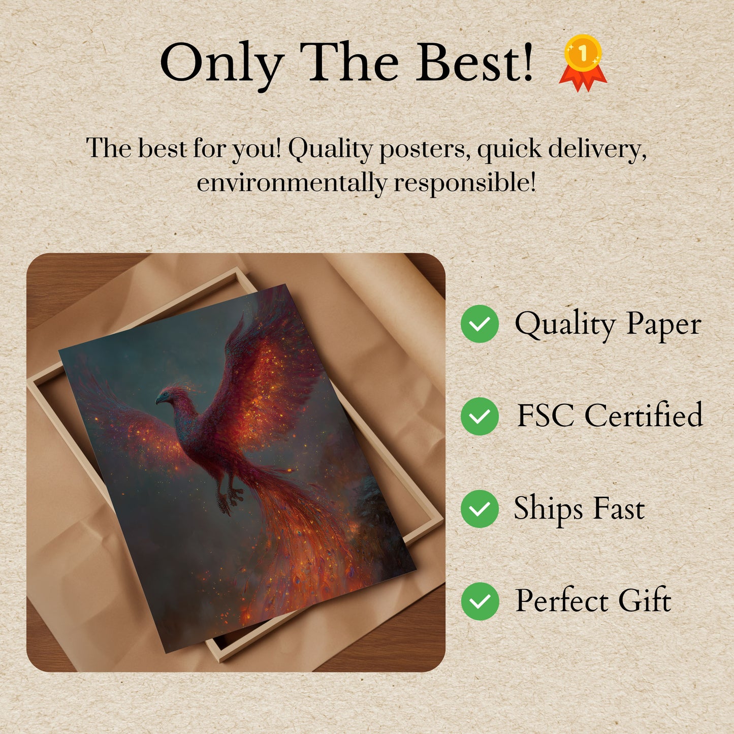 Mystical Phoenix Rising Poster