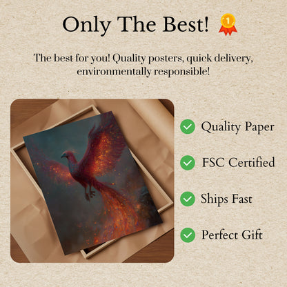 Mystical Phoenix Rising Poster