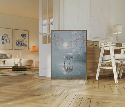 Poster di Cavallo di Ciliegio al Chiaro di Luna