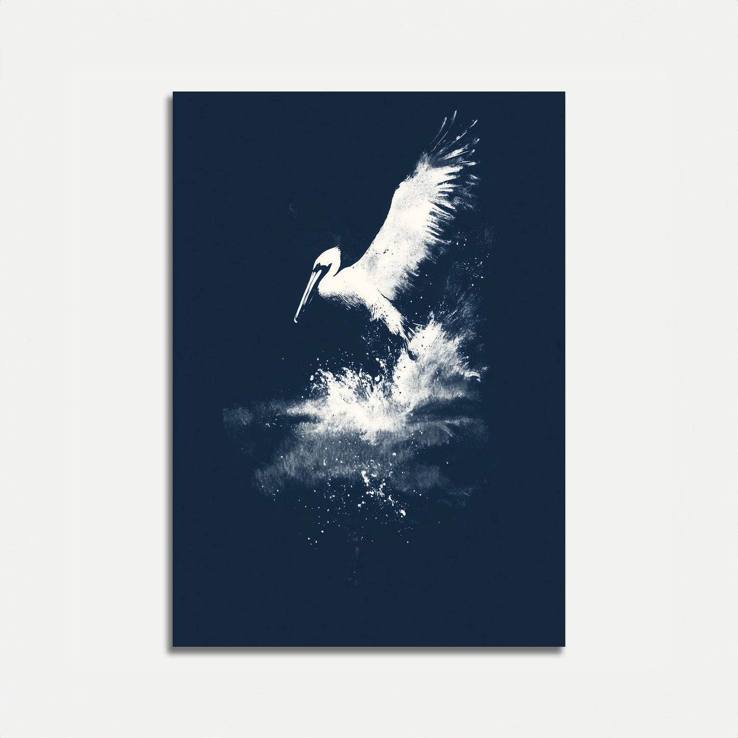 Pelican Rising from Water Poster