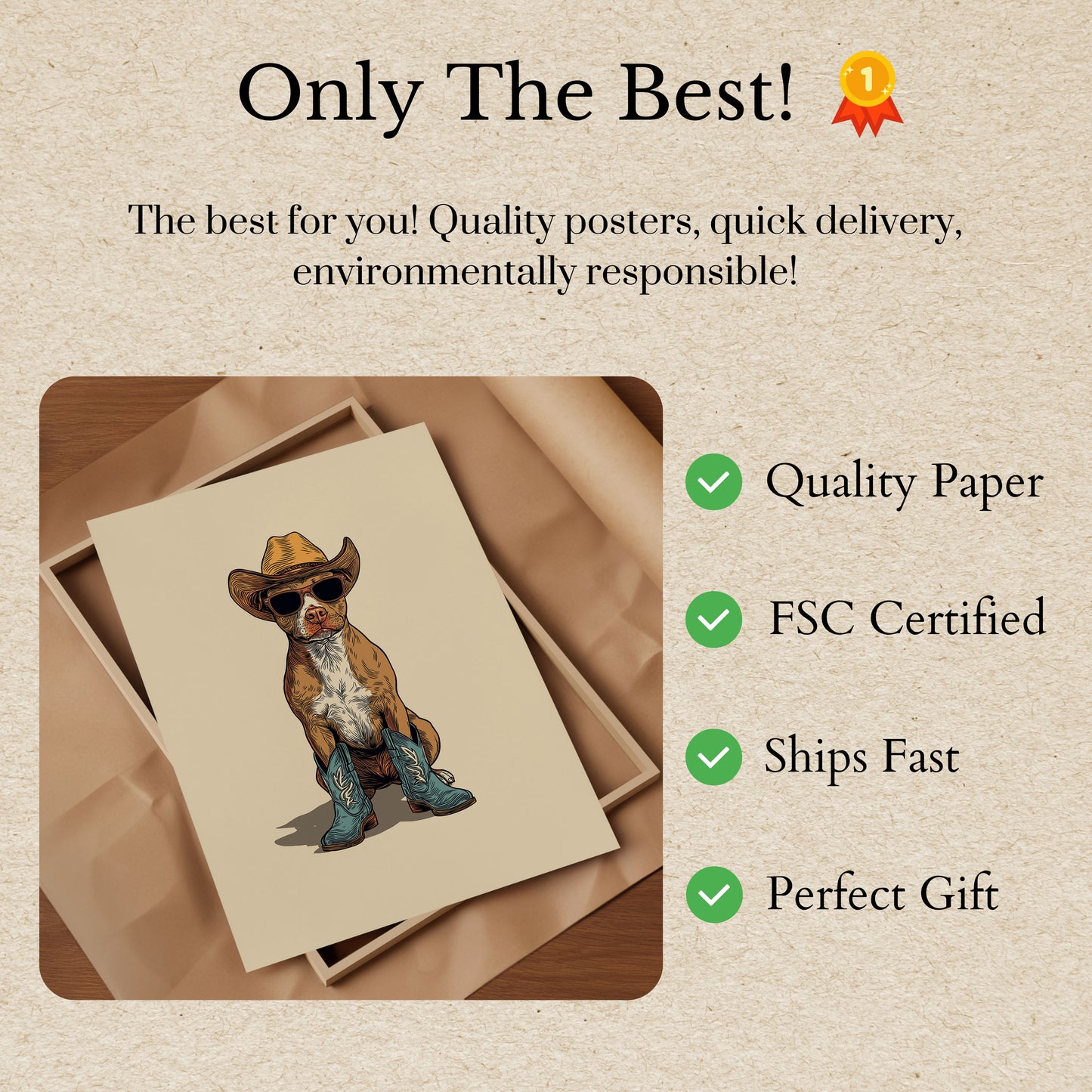 Cool Cowboy Dog Poster