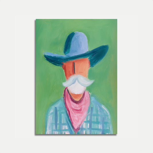 Cowboy Aquarell-Porträt Poster